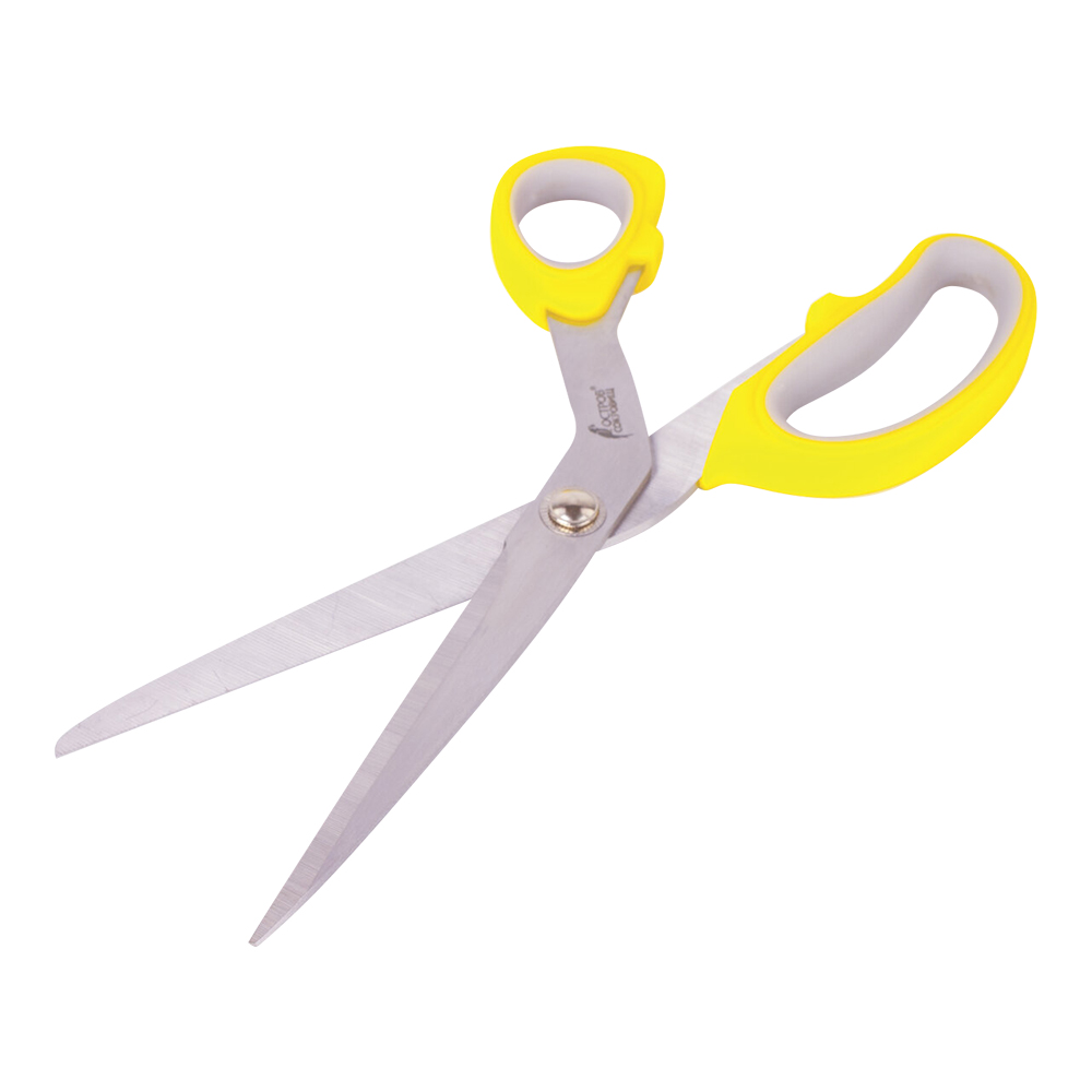 Ножницы портновские Остров сокровищ 237455 с резиновыми серыми вставками, желтые, 23 см