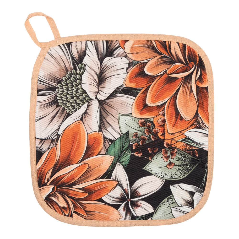 Прихватка Этель 7560471 Meadow flower 19*19 см, белый, зелёный, оранжевый, 1 шт