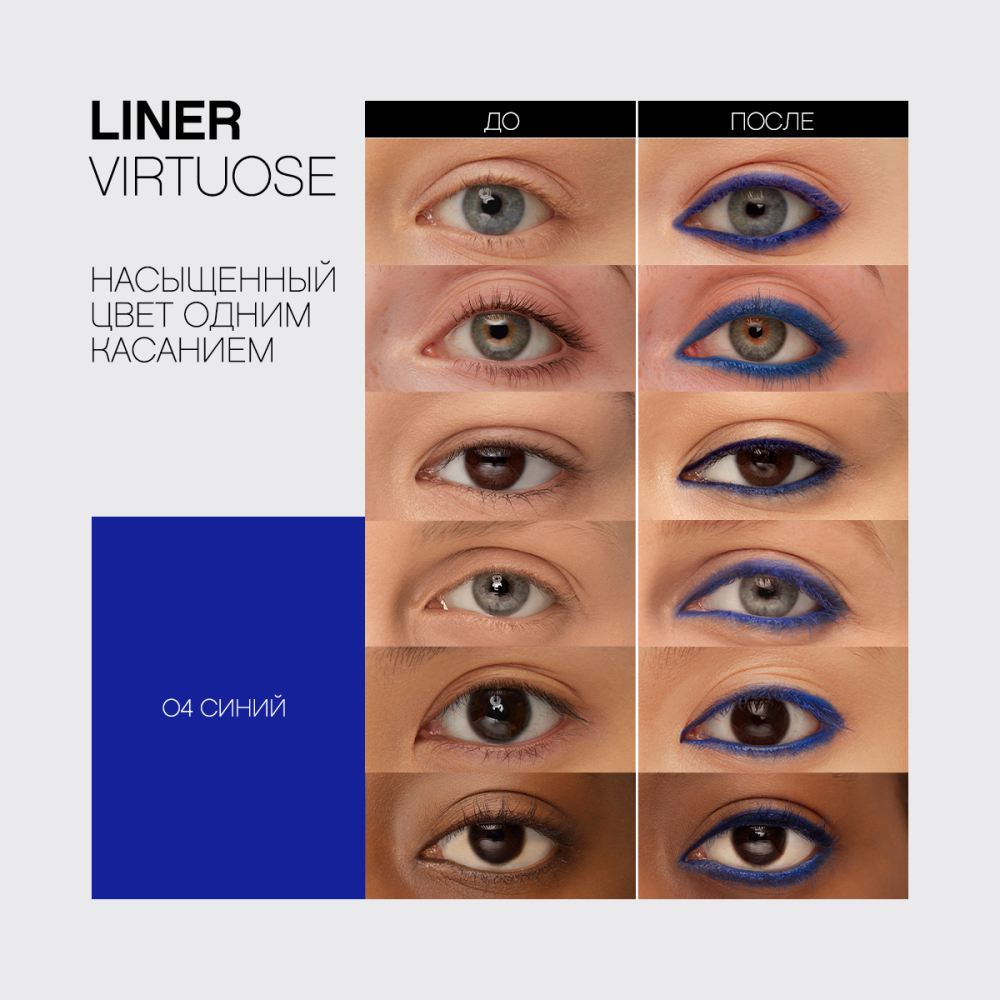 картинка Карандаш-каял для глаз Vivienne Sabo Virtuose гелевый устойчивый, синий, тон 04 