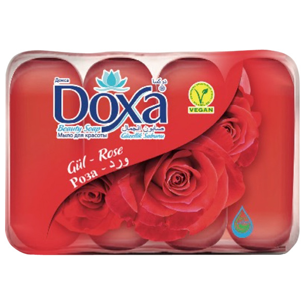 картинка Мыло туалетное DOXA ECOPACK Роза, 60г, 4 шт 