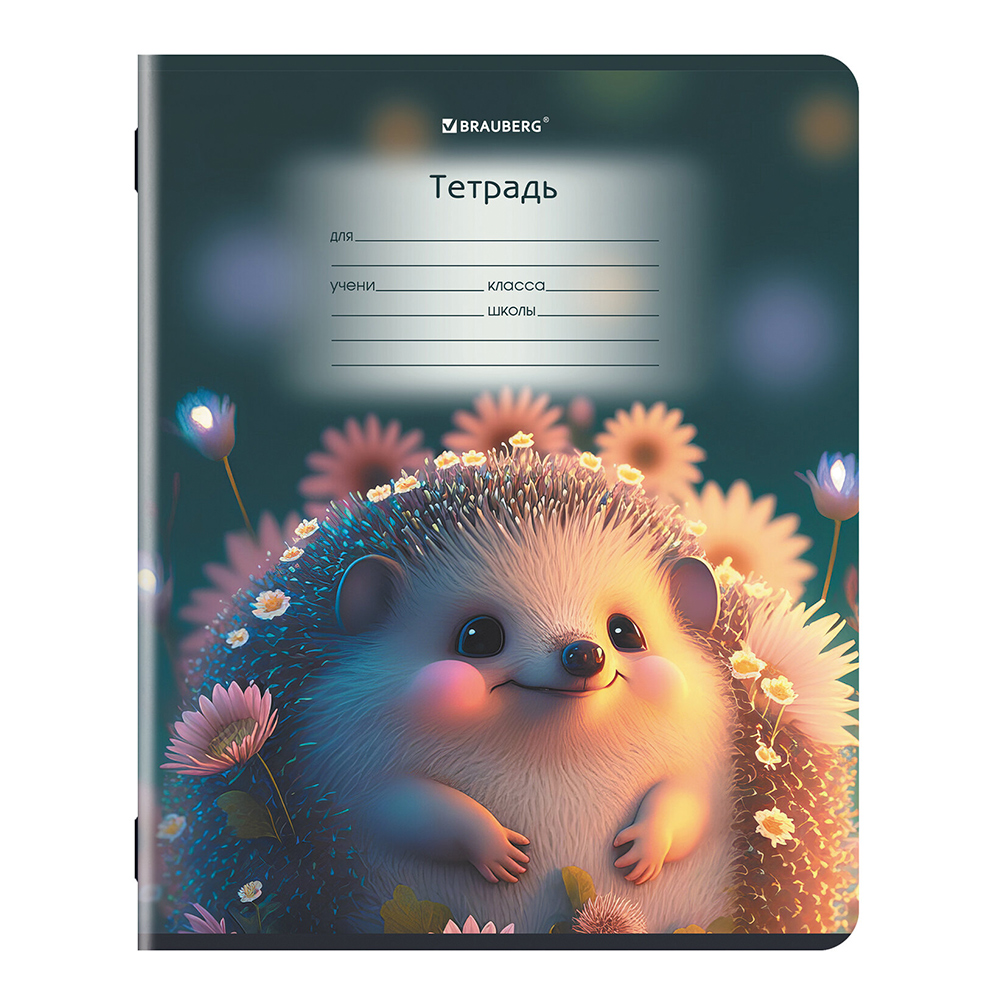 Тетрадь Brauberg 107289 Зверушки, косая линия, 5 дизайнов, 12 листов