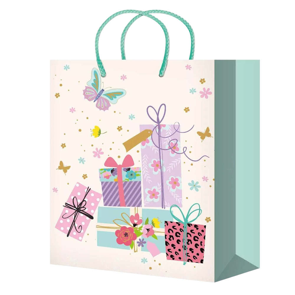 Пакет подарочный М-2037/2038/2039/2040/2041 Подарочек 18*22*10 см, в ассортименте