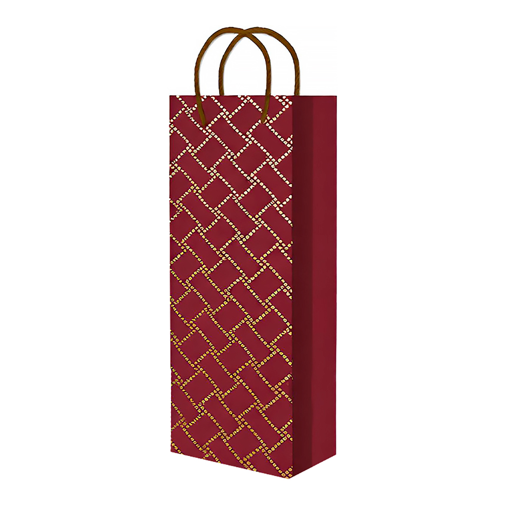 Пакет подарочный для бутылок В25-411/412/413/414/415 Орнамент 123*362*78 мм, в ассортименте