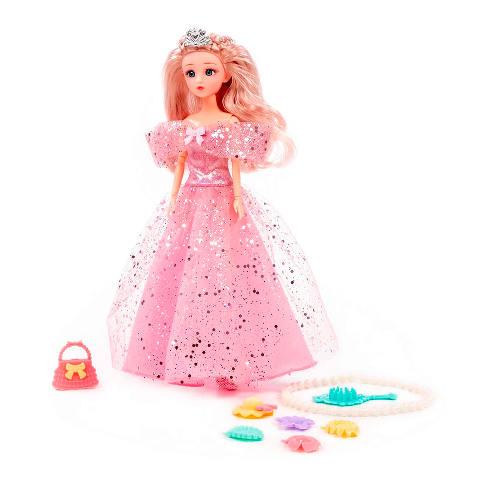 картинка Кукла 02574 Ксюша в нарядном платье + аксессуары (8 элементов), 30 см модели в ассортименте 