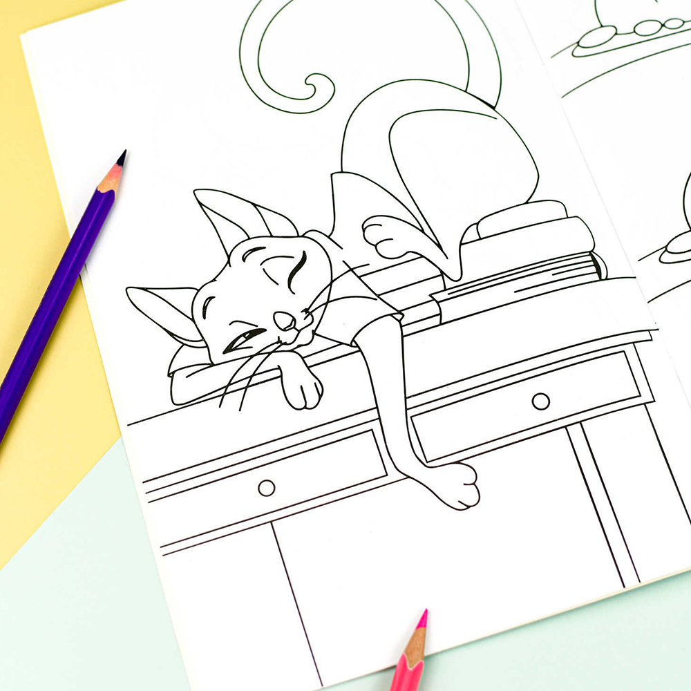 картинка Раскраска 67899 Коты, с наклейками А5, 165*235 мм, 8 листов 