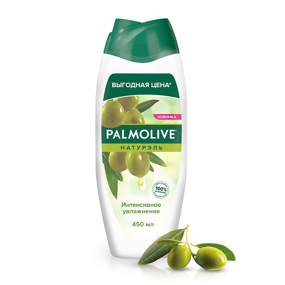 картинка Крем-гель для душа Palmolive Натурэль Интенсивное увлажнение Экстракт оливы с увлажняющим молочком, женский, 450 мл 