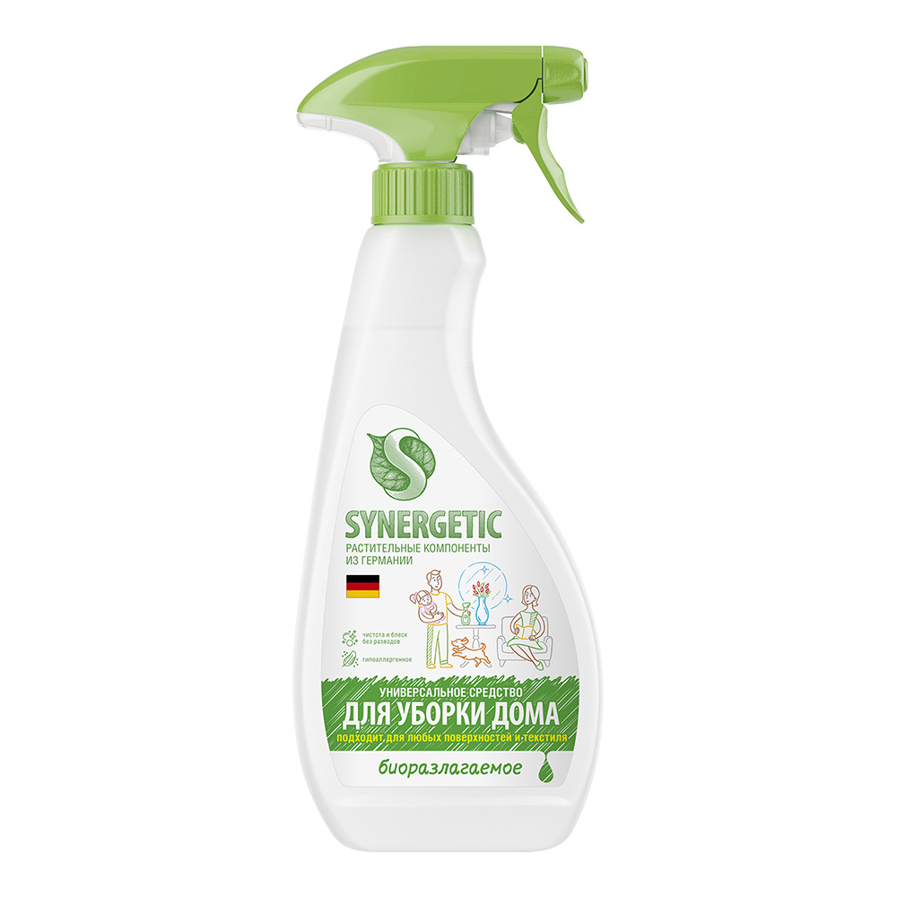 картинка Чистящее средство SYNERGETIC для уборки дома, поверхностей, текстиля, флакон, 500 мл 
