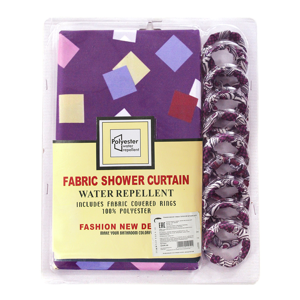 картинка Штора для ванной комнаты SHVK-09 170х180 см, фиолетовый 