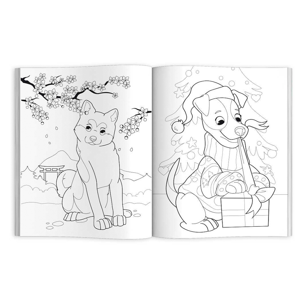 картинка Раскраска 64264 Феникс Любимые раскраски, Собаки и щенки А4, 215*280 мм, 8 листов 