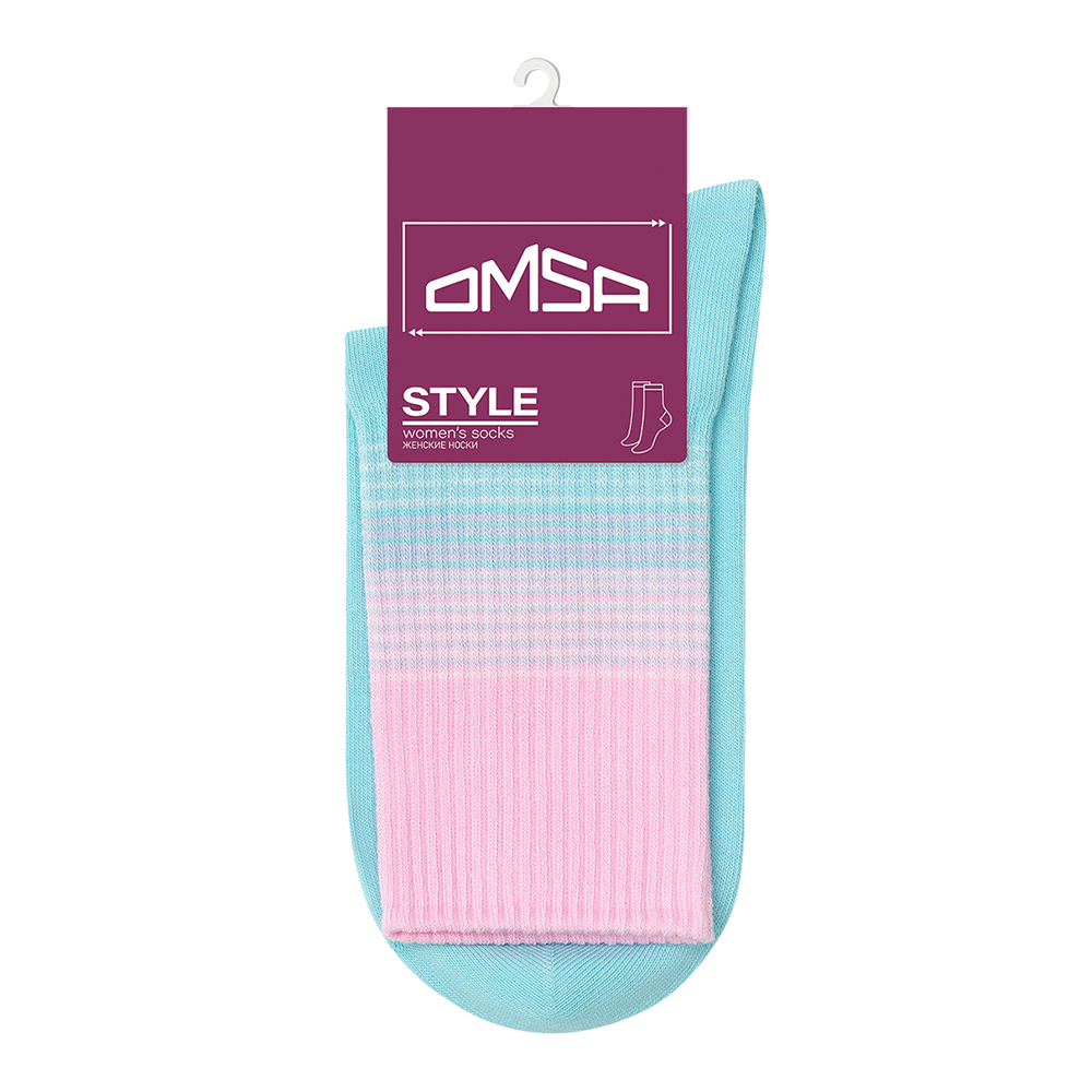Носки женские Omsa STYLE 554 с переходом цвета на резинке, размер 35-38, Blu Сhiaro