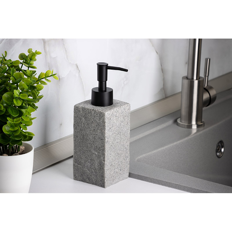 картинка Дозатор для мыла 106589 Амстердам, 7,5*7,5*18,5 см, пластмасса, полирезин, 240 мл 