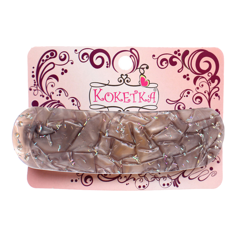 картинка Заколка-автомат для волос 656-213 Эклер, Флекса, форма прямоугольная, 9*2,7см, в ассортименте 