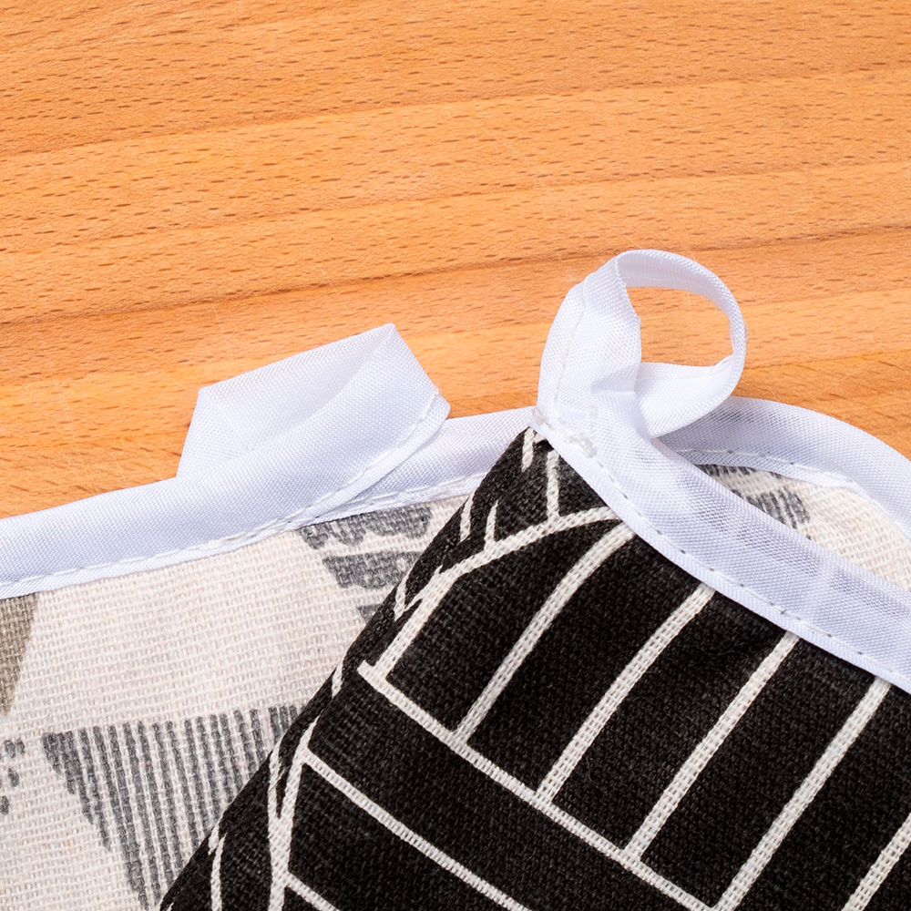 Набор кухонный Доляна 3580546 Варежка и прихватка, Тренд черный,Треугольники, белый, черный