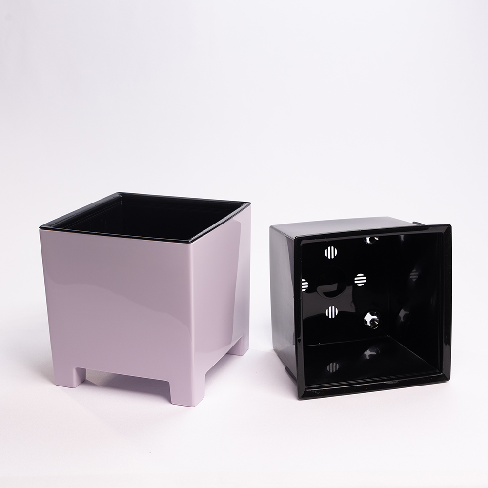 картинка Кашпо НР19-25 Нард, пластиковое с вкладышем, сиреневое, 5,5 л 