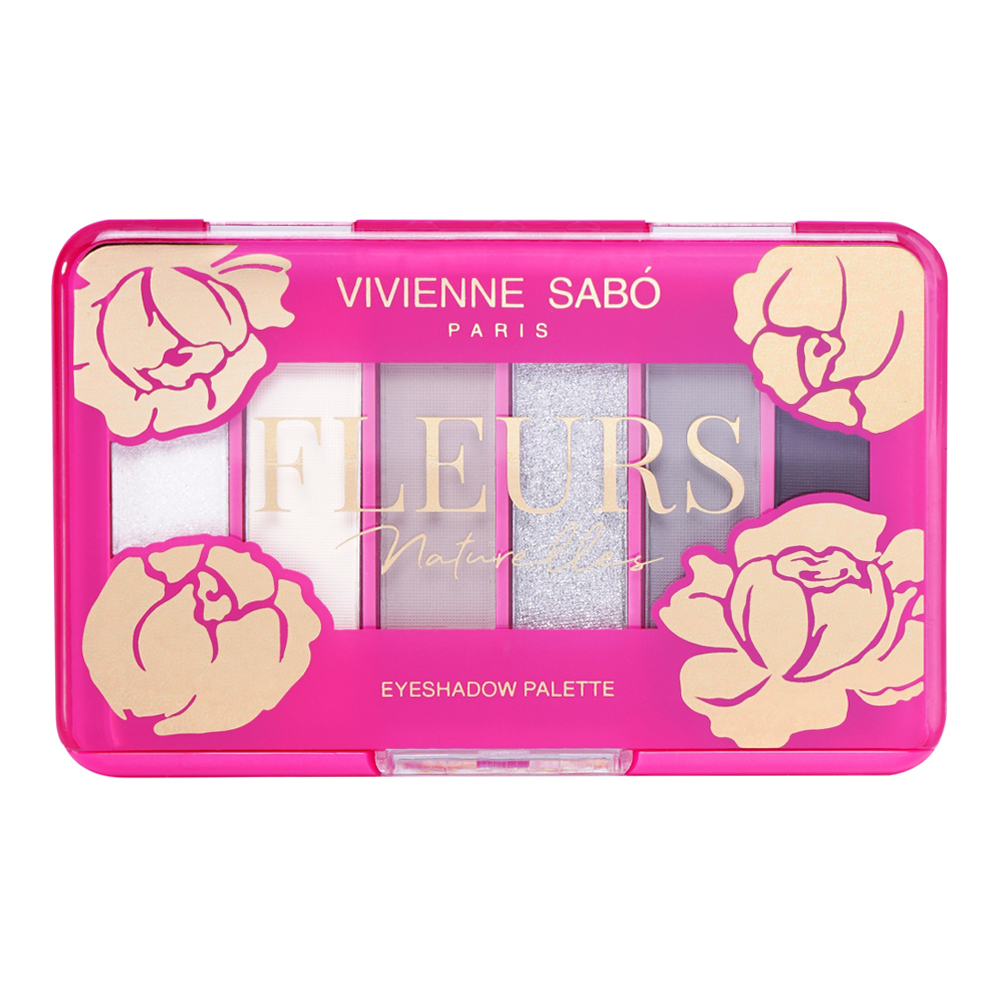 картинка Тени для век Vivienne Sabo Palette d'ombres a paupieres Fleurs naturelles палетка 6 оттенков, Pivoine, тон 04 