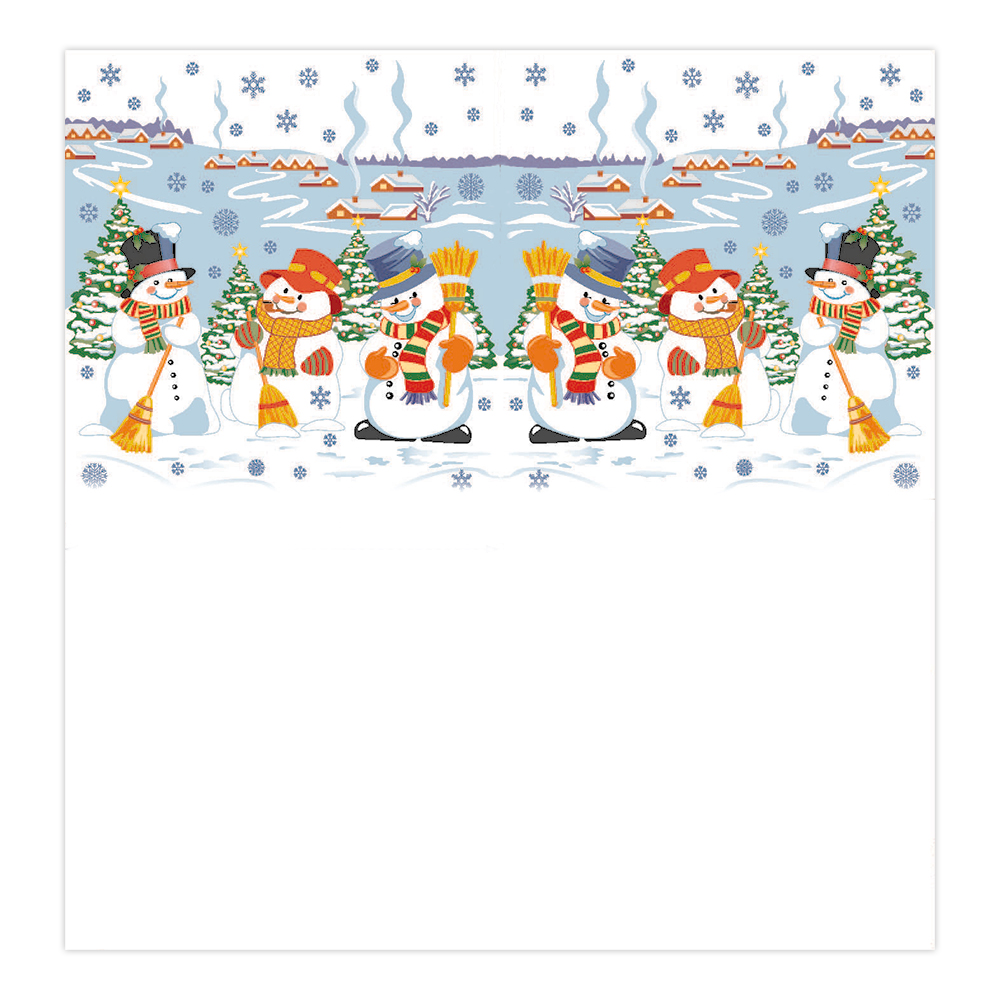 картинка Салфетки бумажные Гармония цвета Снеговички, 24*24 см, 100 листов 