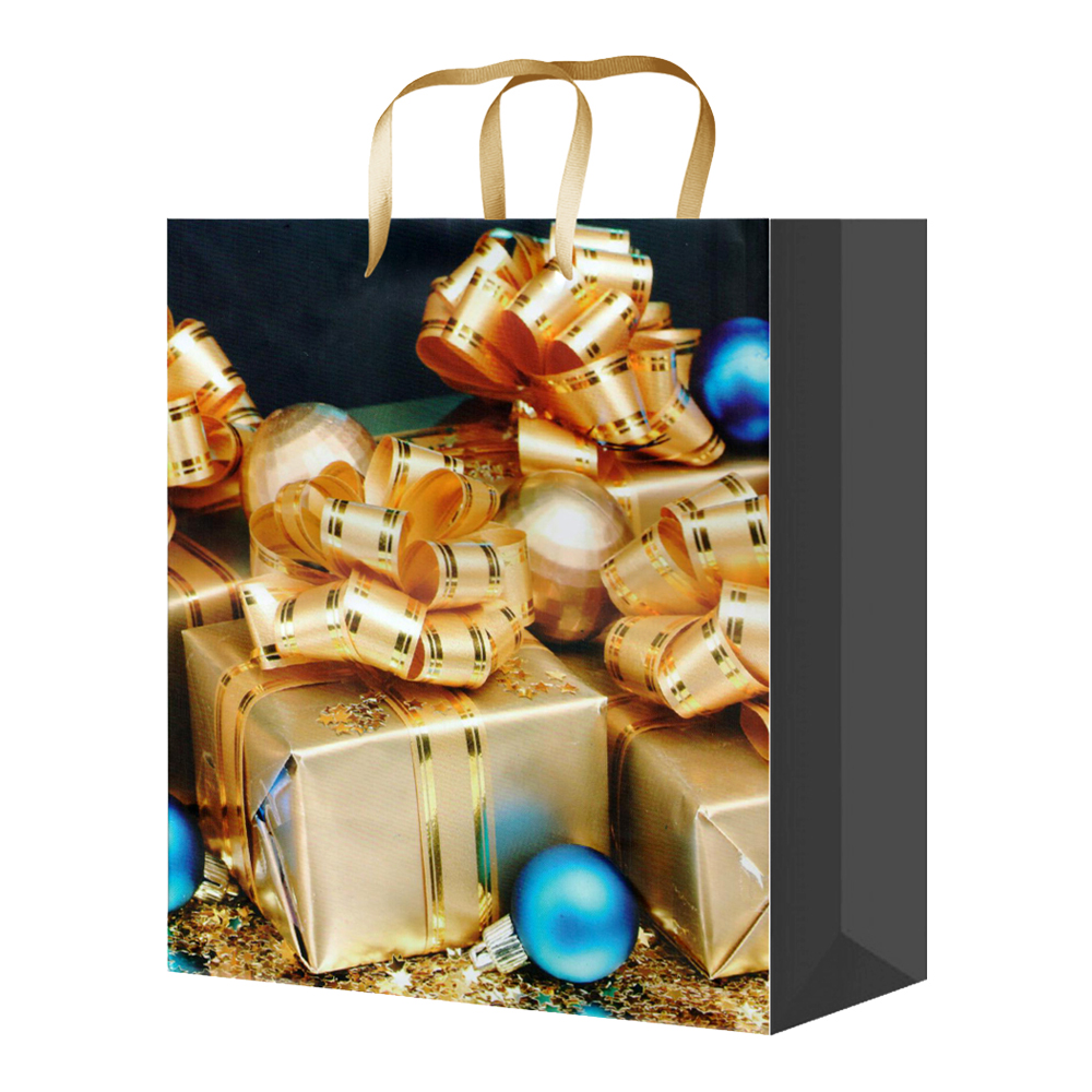Пакет подарочный M-2366/2367/2368/2369/2370 Новогодний 18*22*10 см, микс