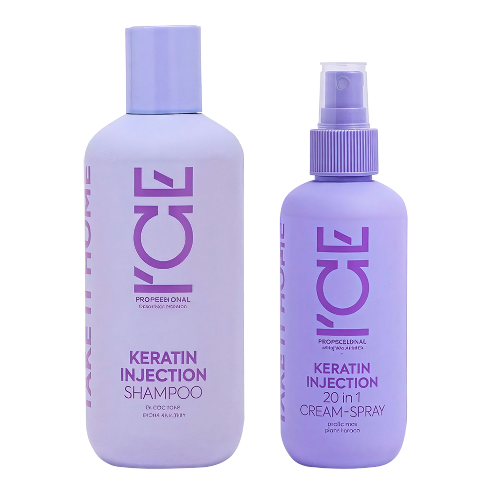 картинка Набор подарочный Natura Siberica ICE by Keratin Injection (шампунь + спрей), женский 