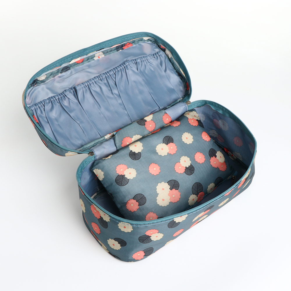 картинка Косметичка 7391620 на молнии, дорожная 26*12*13 см, нейлон, голубой 