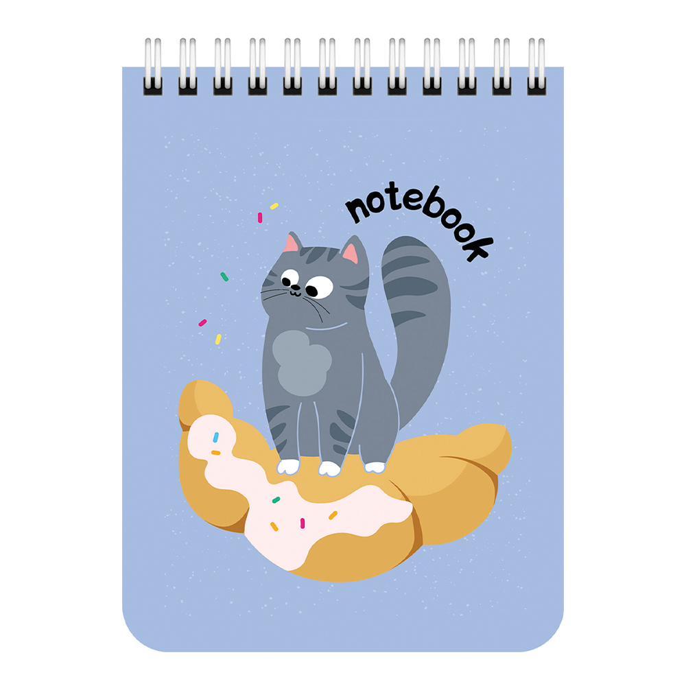 Блокнот Brauberg 114396 А6, гребень, Котики, клетка, 40 листов