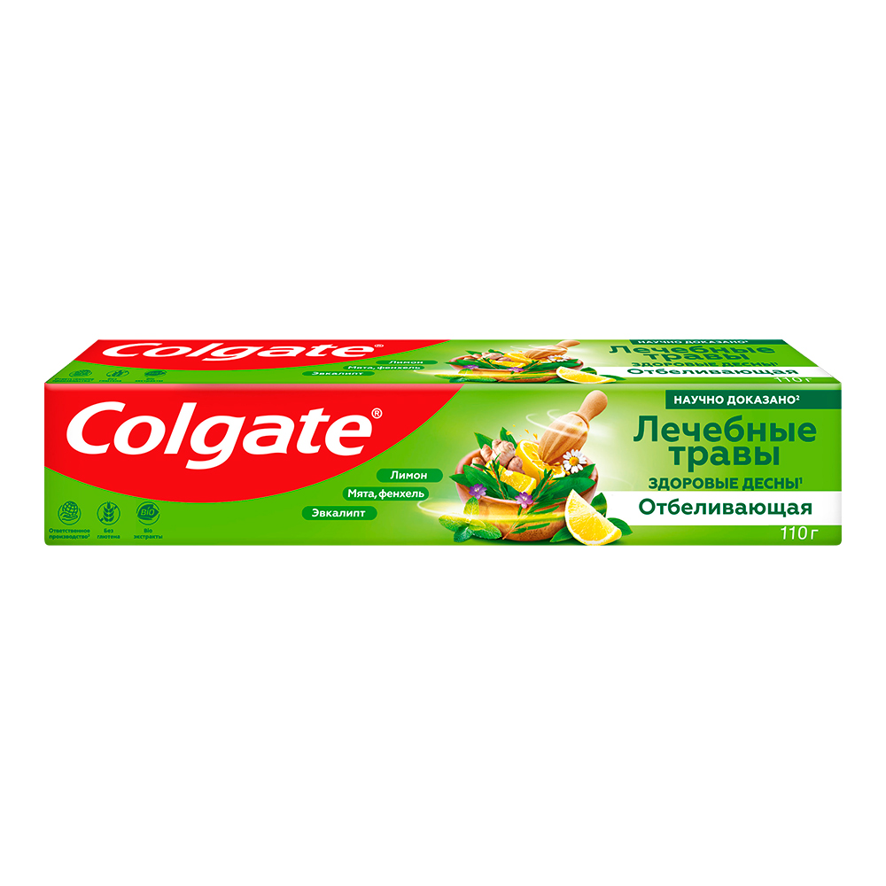 картинка Зубная паста Colgate Лечебные травы, отбеливающая, 75 мл 