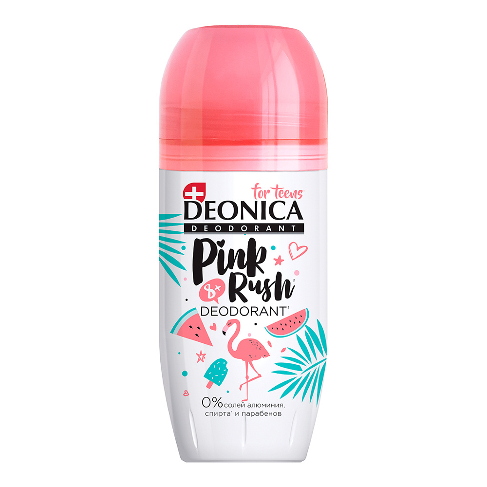 картинка Дезодорант детский Deonica For Teens Pink Rush, 8+, ролик, 50 мл 