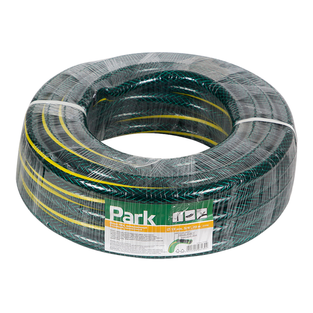 картинка Шланг поливочный Park 111042 армированный, 19мм 3/4, материал: ПВХ, 20 м 
