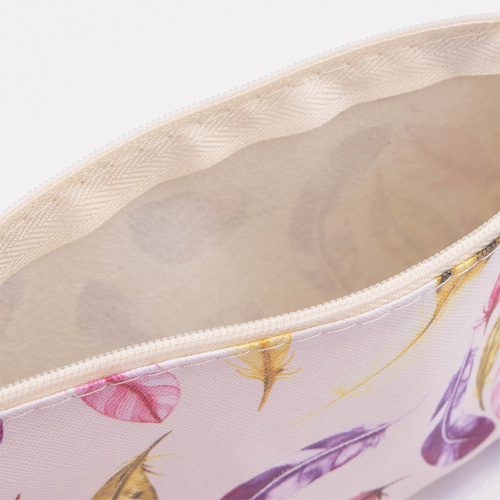 картинка Косметичка 4455134 на молнии 19*2*10 см, искусственная кожа, бежево-фиолетовый 