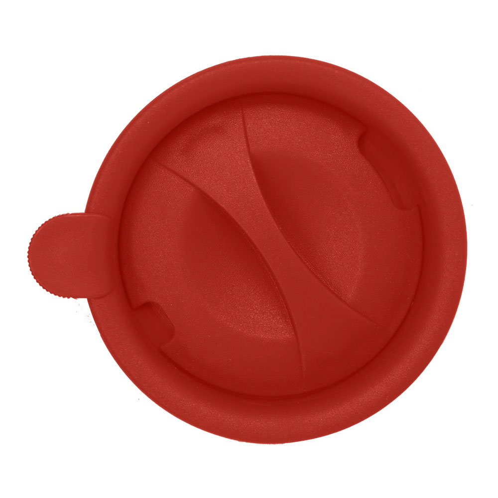 Кружка керамическая KKR-207 с пластиковой крышкой, красный, 400 мл