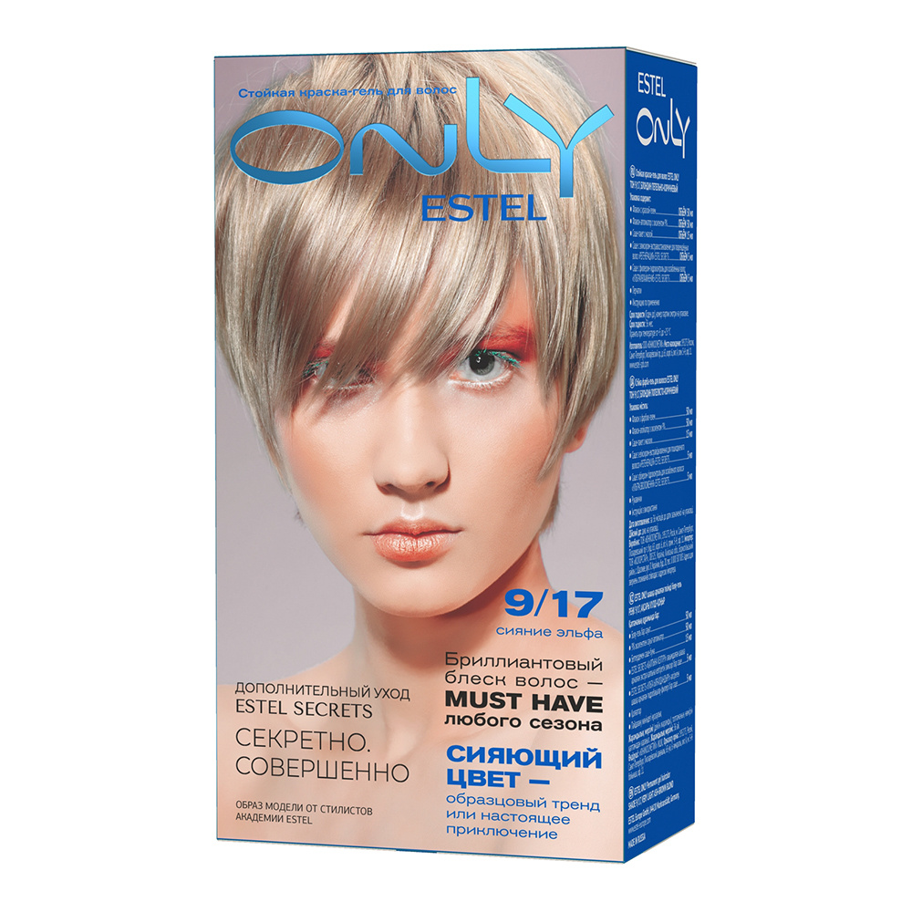 картинка Стойкая краска-гель для волос Estel Only тон 9/17, Блондин пепельно-коричневый 