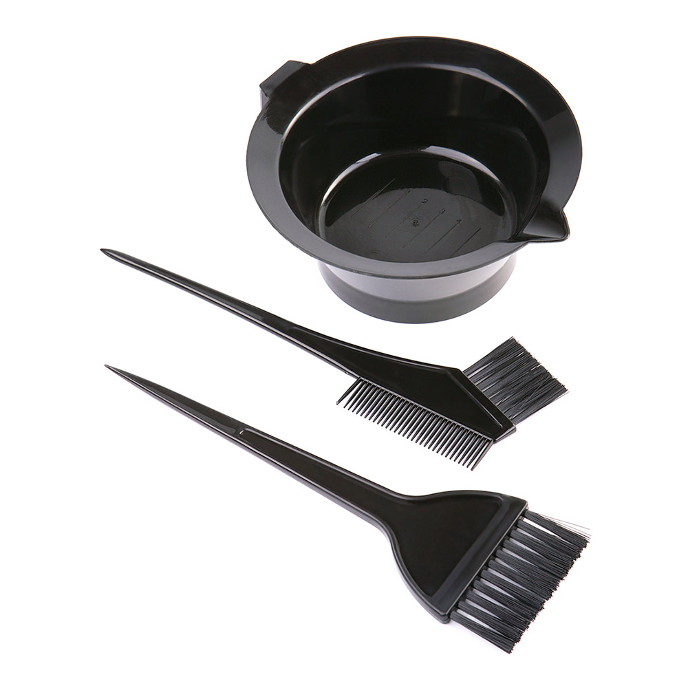 картинка Набор для окрашивания волос NOK-02 3 предмета (чашка, кисть, расческа ), черный 