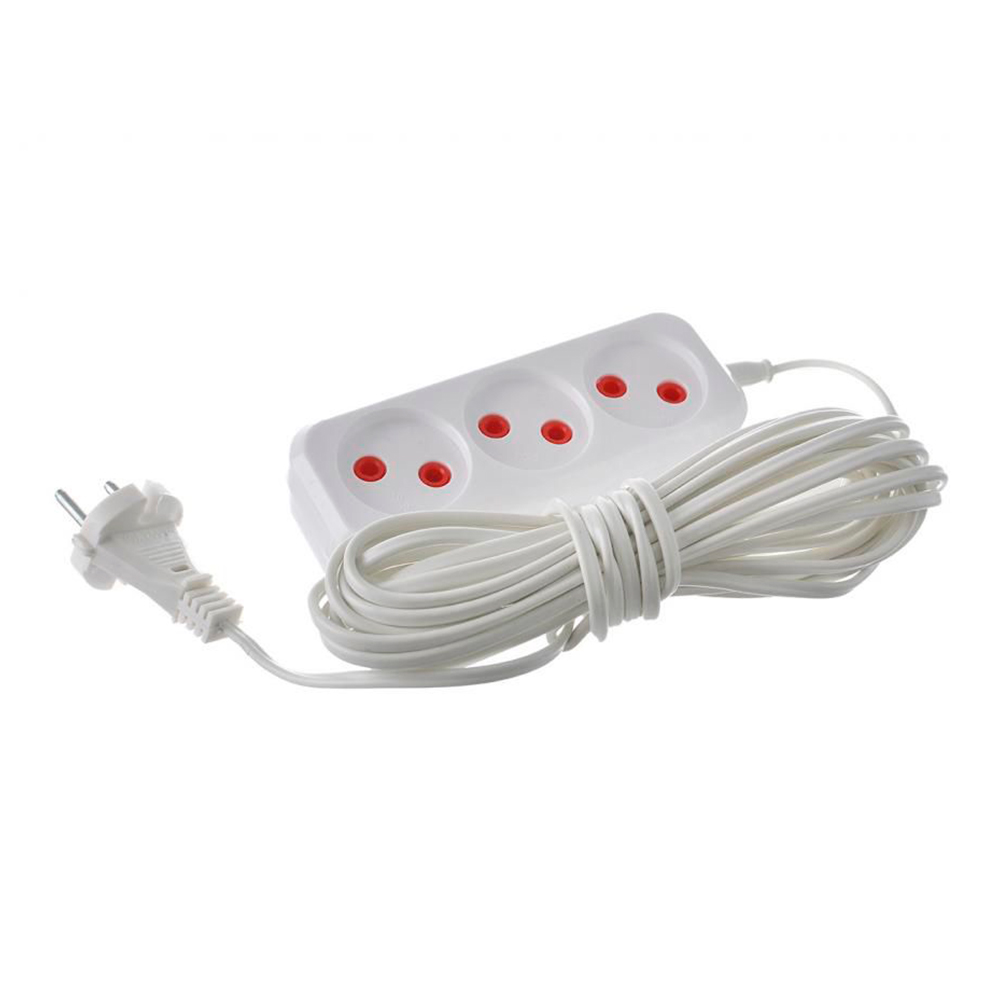 Удлинитель Веллконт 3 розетки, белый, 7 м
