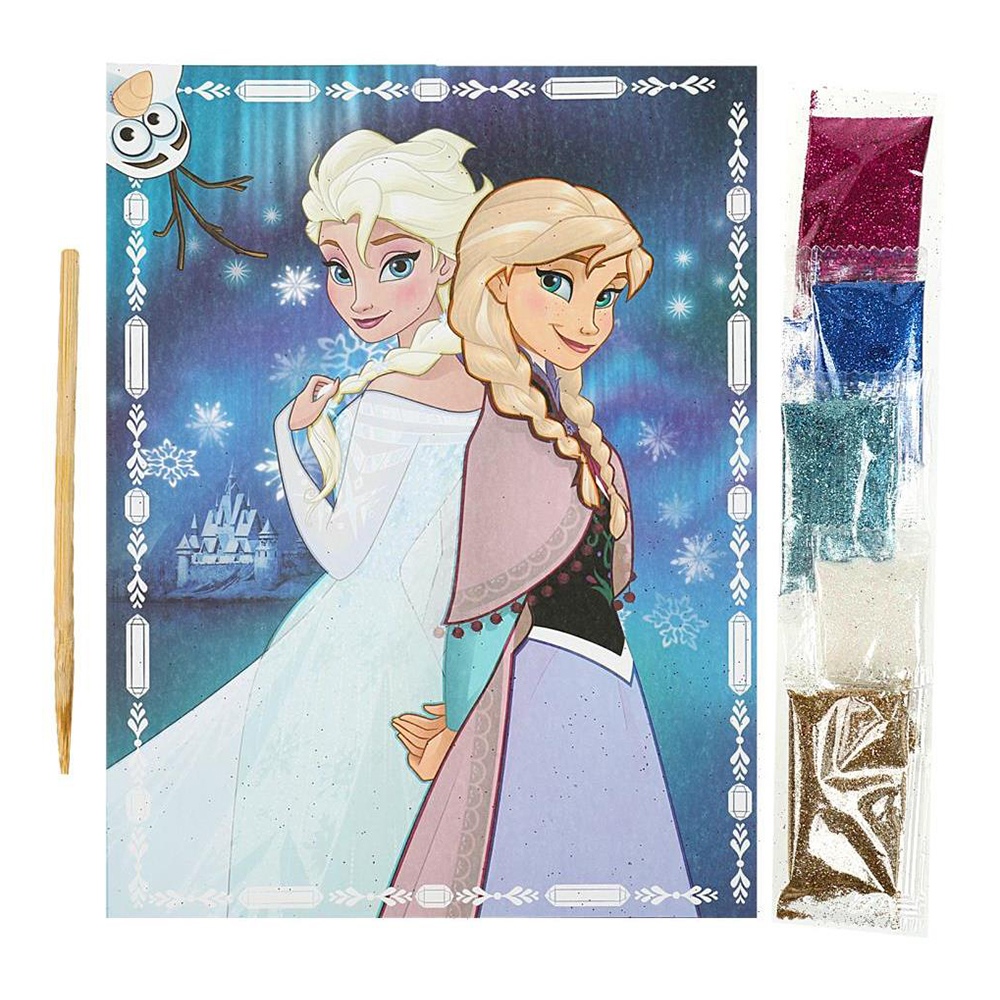 картинка Аппликация GLITSAND-FR из песка, с глиттером Снежные принцессы, 17*23 см 