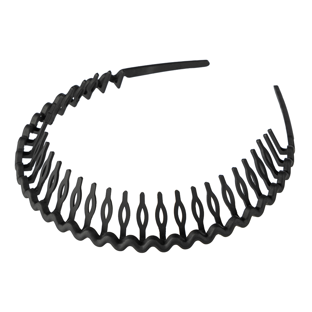 картинка Ободок для волос 109822 Классический с зубчиками, черный 