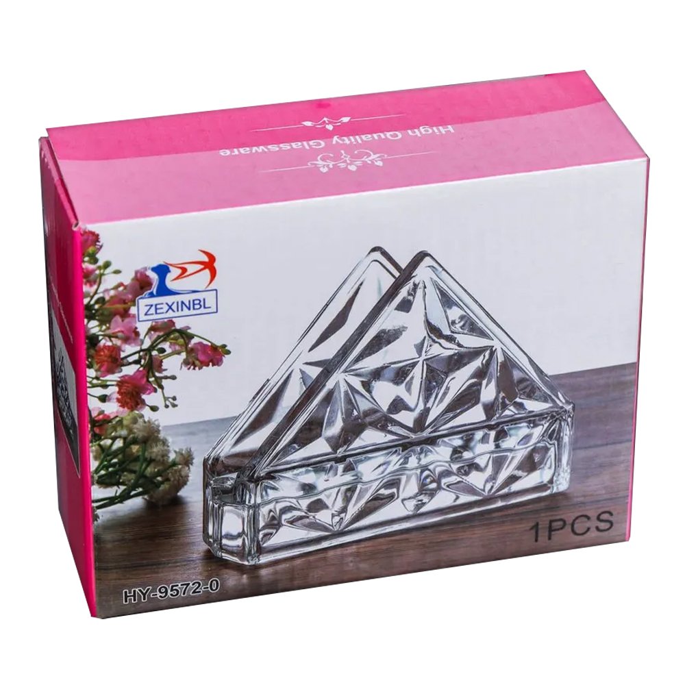 Салфетница PS-13 стеклянная, 13*4*9см