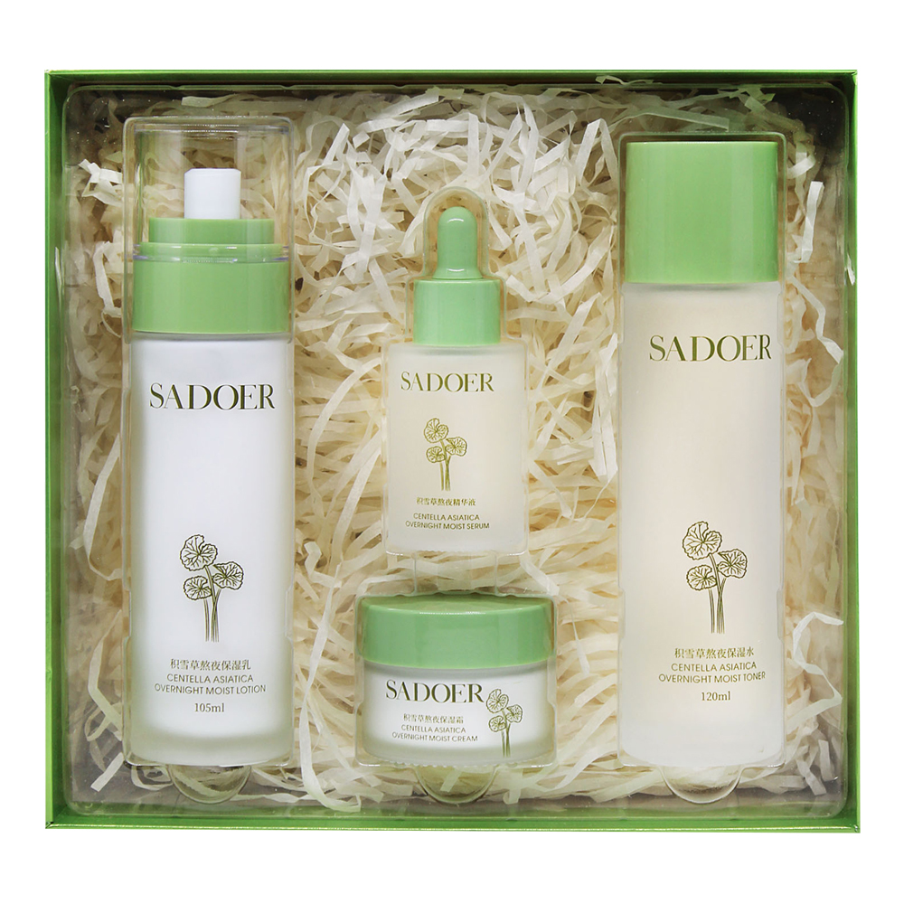 картинка Набор подарочный Sadoer Centella Asiatica (тоник 120 мл + сыворотка 30 мл + лосьон 105 мл + крем для глаз 30 мл), женский 