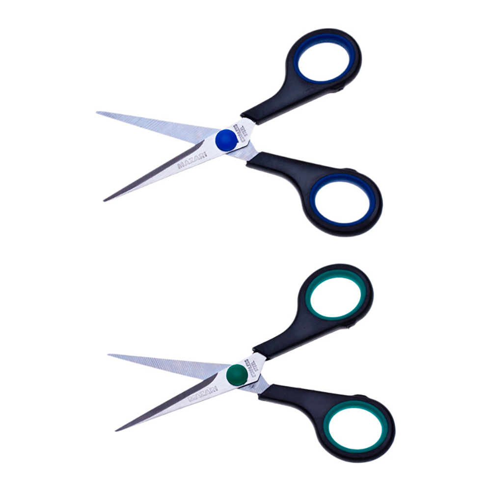 Ножницы канцелярские M-5601 лезвия из нержавеющей стали, пластиковые ручки, 140 мм