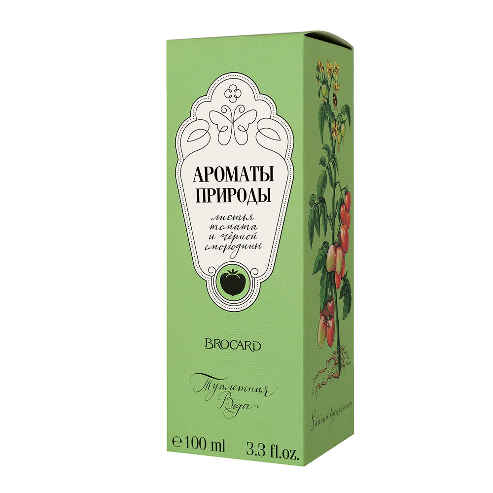 Туалетная вода Брокард Ароматы Природы Листья Томата и Черная Смородина, зеленый аромат, женская, 100 мл