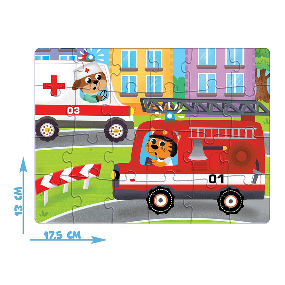 картинка Пазл Puzzle Time 7005855 Полезные машины, 24 элемента 