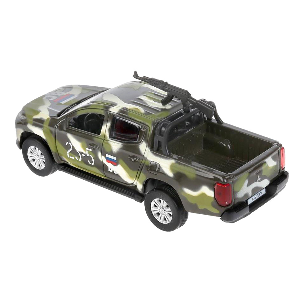 картинка Машина L200-12MIL-ARMGN Технопарк Mitsubishi L200 PICKUP Камуфляж, инерционная, 13 см, металл 