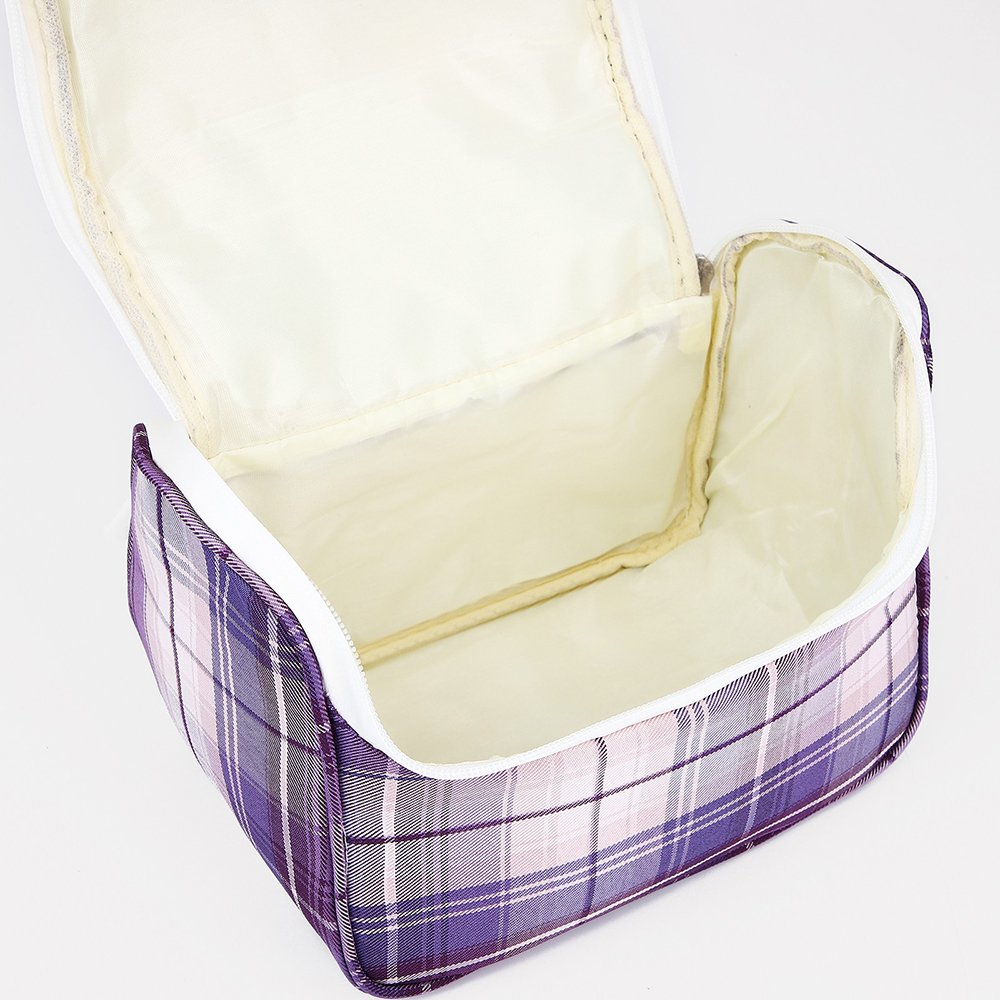 картинка Косметичка 9668304 на молнии, с ручкой 21*12*16 см, текстиль, фиолетовый 