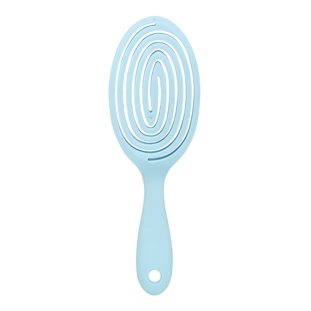 картинка Расческа массажная продувная, спиралевидное основание 22см, пластик, голубой 