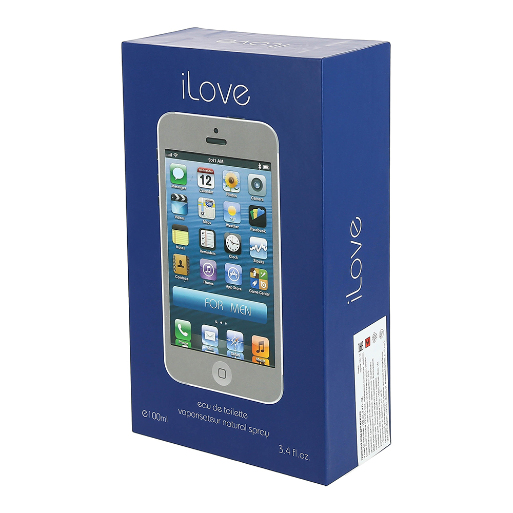 Туалетная вода Iphone I Love For man Blue древесный аромат, мужская, 100 мл