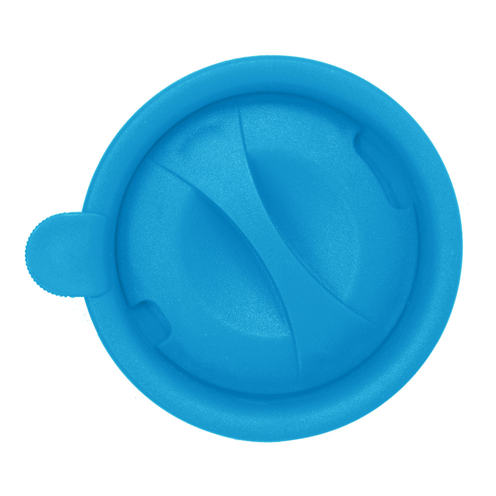 Кружка керамическая KKR-207 с пластиковой крышкой, голубой, 400 мл