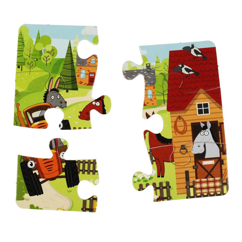 картинка Книга 978-5-506-07930-9 пазл, 2в1 Синий трактор, Веселая ферма 160*160мм, 10 страниц 