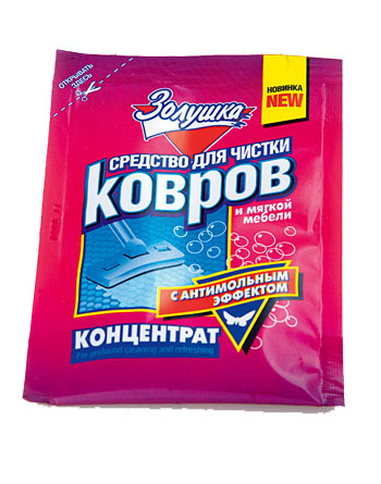 картинка Чистящее средство Золушка для ковров и мягкой мебели, пакет, 50 мл 