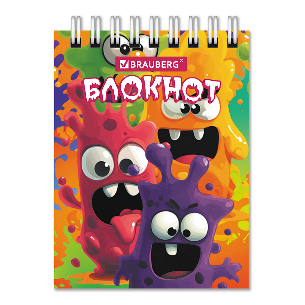 Блокнот Brauberg 116998 А7 гребень Монстрики, 40 листов