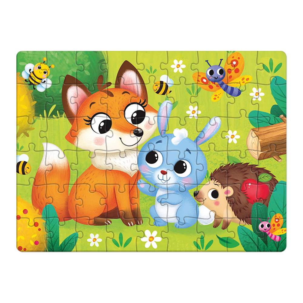 картинка Пазл Puzzle Time 7548971 Лисёнок и зайчик, 54 элемента 
