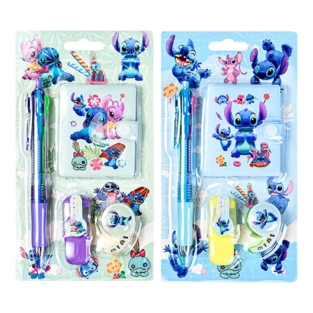 Канцелярский Набор M-1580 Ушастик,блокнот,лента клейкая, ручка шариковая автоматическая,текстовыделитель