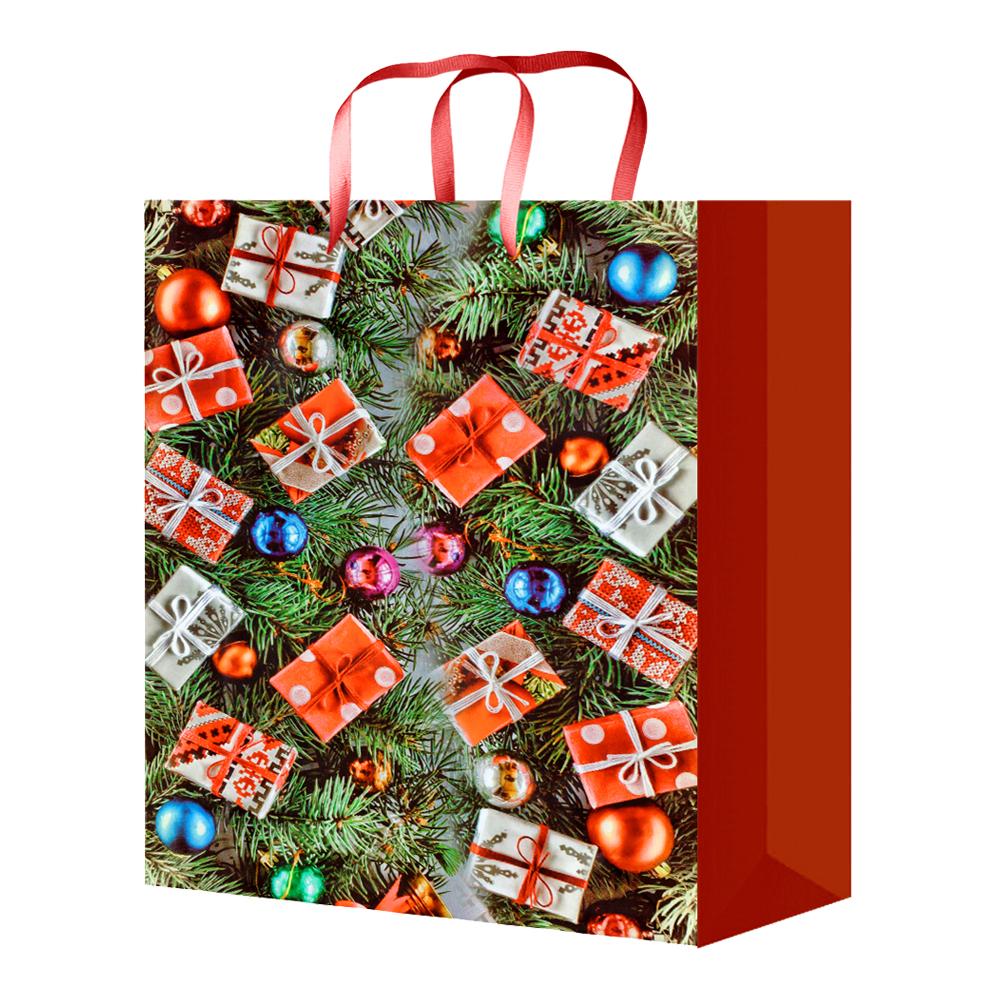 Пакет подарочный XL-519/520/521/522/523 Новогодний 32*44*10 см, микс
